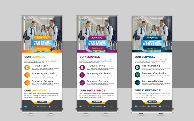 Medical rollup or health care roll up banner template design Corporate Identity