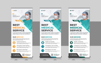 Medical rollup or health care roll up banner template layout