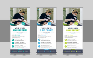 Medical rollup or health care roll up banner template
