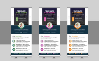 Modern Medical rollup or health care roll up banner design layout
