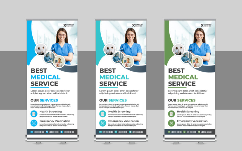 Modern Medical rollup or health care roll up banner design template Corporate Identity