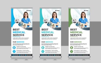 Modern Medical rollup or health care roll up banner design template