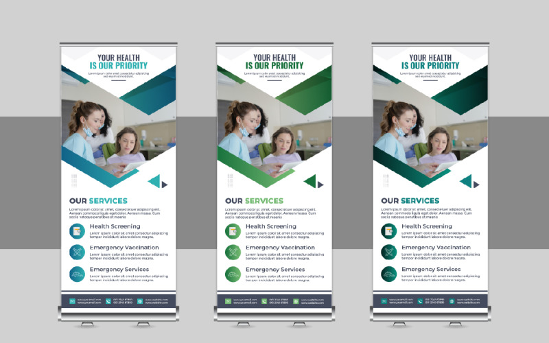 Modern Medical rollup or health care roll up banner design Corporate Identity