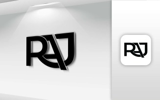 RAJ Name Letter Logo Design - Brand Identity