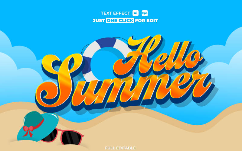 Summer Event Vector Text Effect Editable Vol 15 Vector Graphic