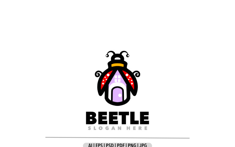 Beetle house simple logo design Logo Template