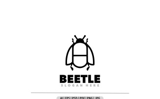 Beetle line art simple design logo