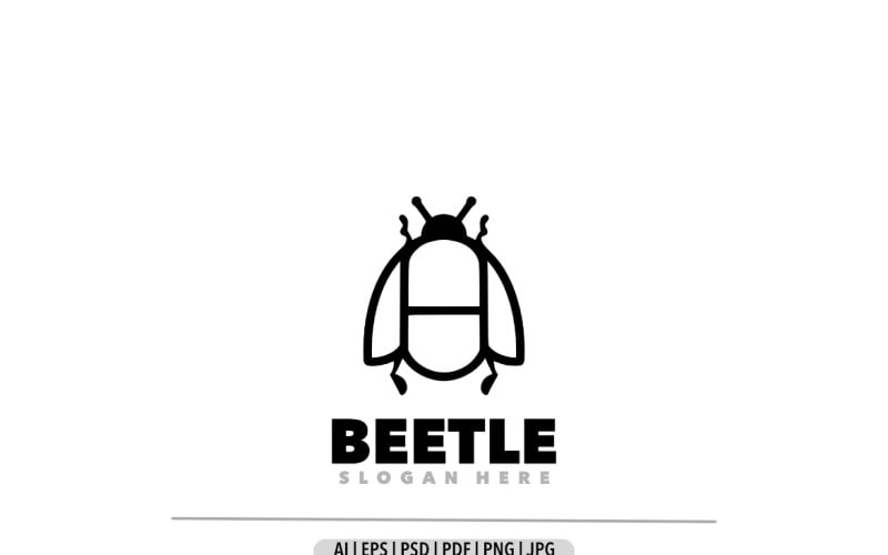 Beetle line art simple design logo Logo Template