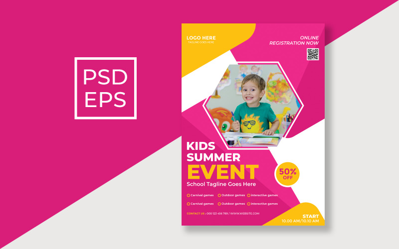 Kids Summer Event Flyer Design Corporate Identity