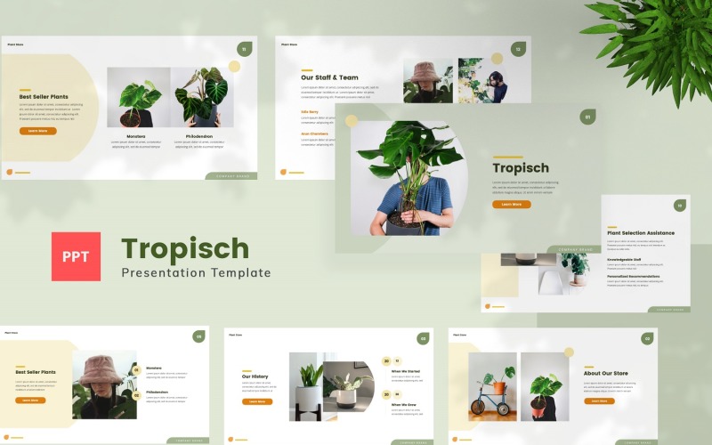 Tropisch — Plant Store Powerpoint Template PowerPoint Template