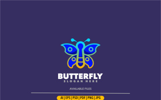 Butterfly colorful logo design art