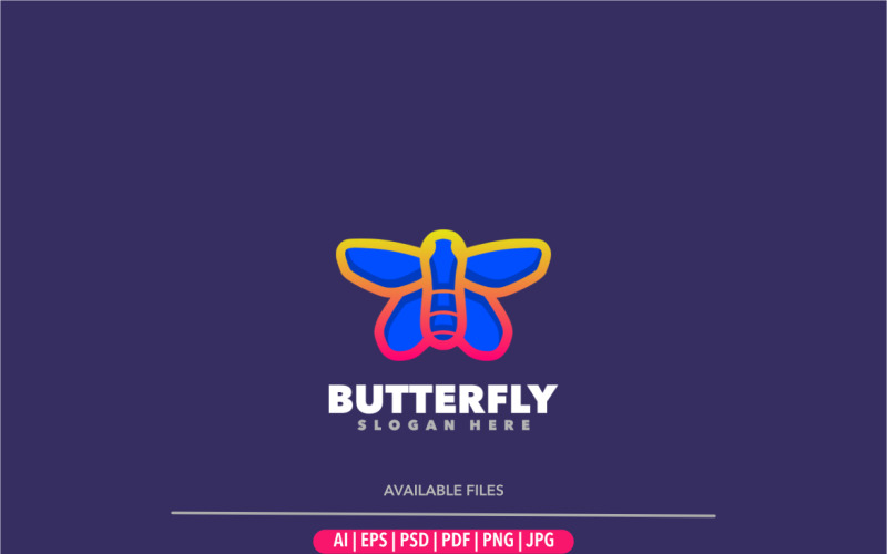 Butterfly gradient colorful logo design template Logo Template