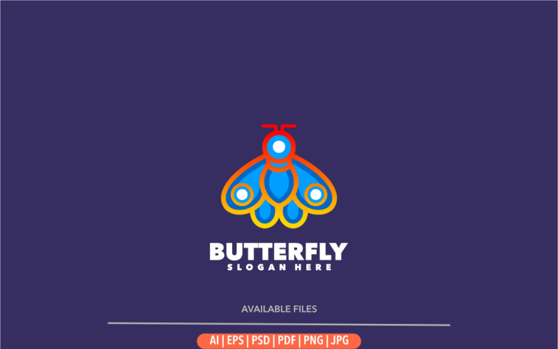 Butterfly gradient outline logo template Logo Template