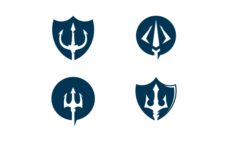 Trident vector logo icon illustration sign symbol V15 Logo Template