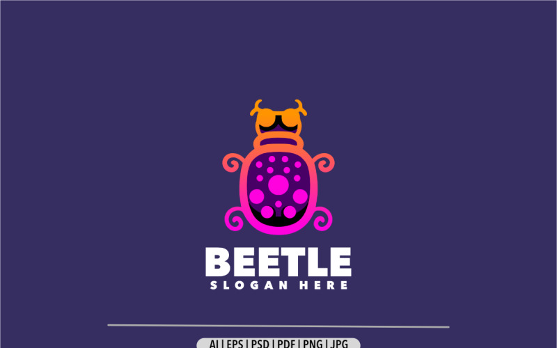 Beetle cute colorful gradient logo Logo Template