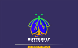 Butterfly leaf gradient logo template