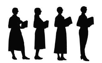 Educator and female teacher silhouette