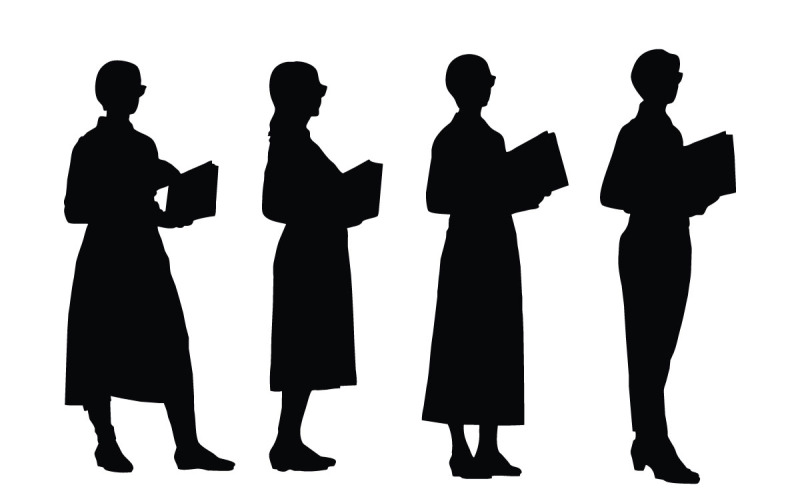 Educator and female teacher silhouette Illustration