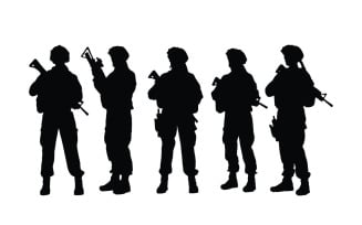 Female Elite special forces silhouette