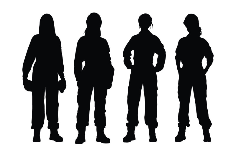 Female mechanic and worker silhouette Illustration
