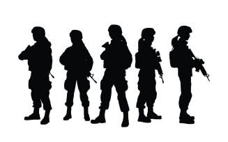 Female soldier and special forces vector