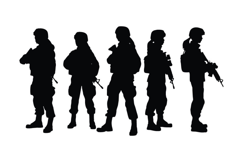 Female soldier and special forces vector Illustration
