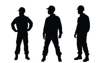 Male Mason and worker silhouette bundle