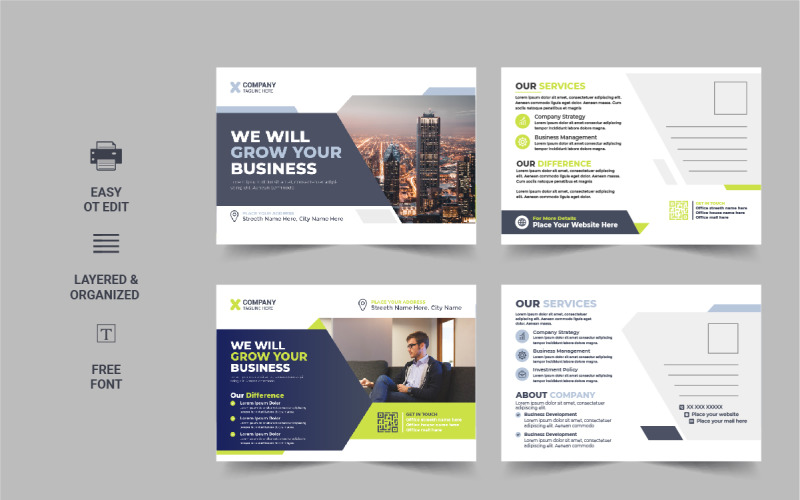 Modern Postcard Template or business eddm postcard design Corporate Identity