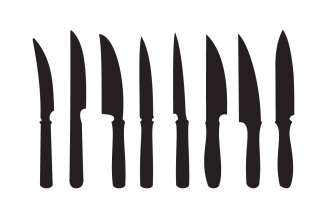Sharp kitchen knives collection vector