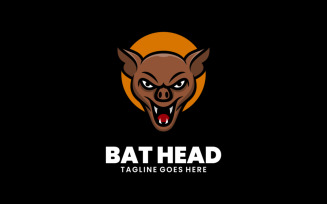 Bat Head Simple Mascot Logo 1