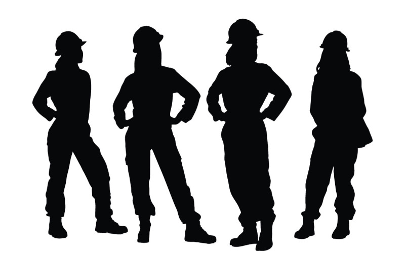 Bricklayer silhouette vector collection Illustration