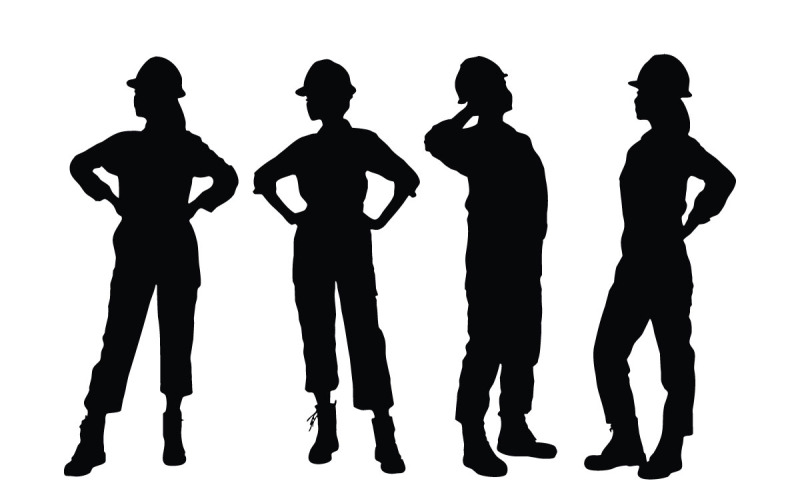 Construction worker silhouette vector Illustration