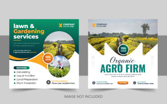 Creative agriculture farming services social media post or lawn care banner