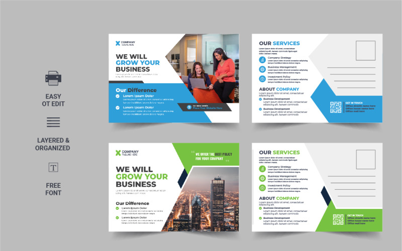 Creative Postcard Template or business eddm postcard template design Corporate Identity
