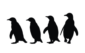 Flightless penguins silhouette bundle