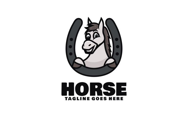 Horse Mascot Cartoon Logo 1 Logo Template