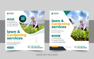 Modern agriculture farming services social media post or lawn care banner