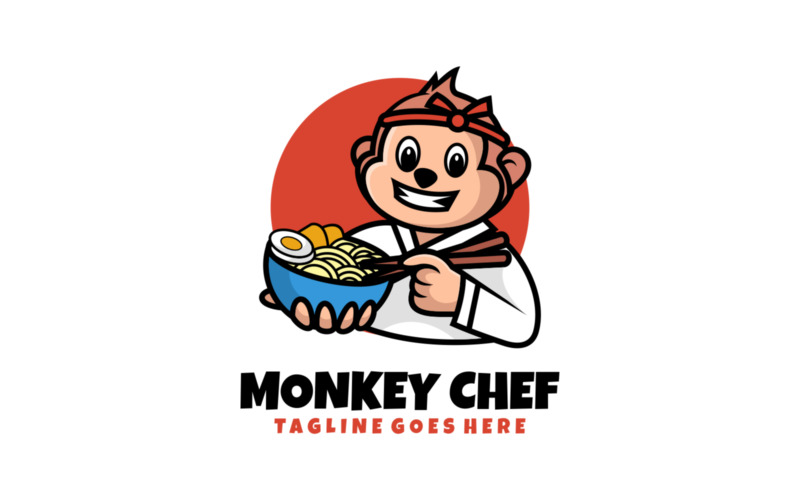 Monkey Chef Mascot Cartoon Logo Logo Template