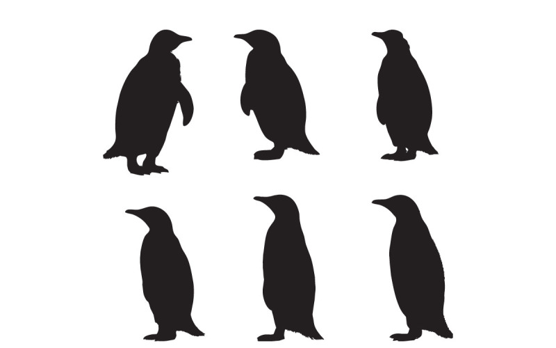 Penguins silhouette collection vector design Illustration