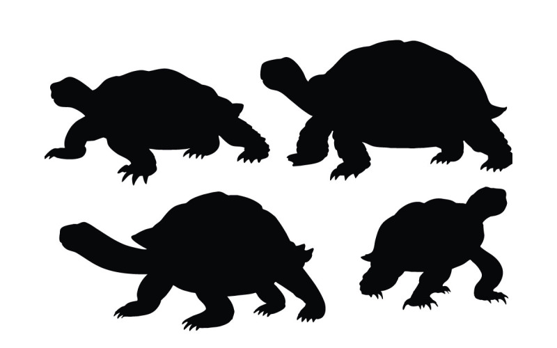 Turtle with big claws silhouette vector Illustration