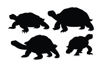 Turtle with big claws silhouette vector