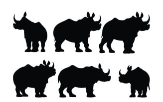Wild rhino full body silhouette vector