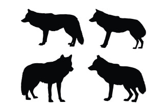Wolf full body silhouette collection