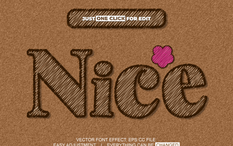 Yarn Style Vector Text Effect Editable Vol 2 Vector Graphic