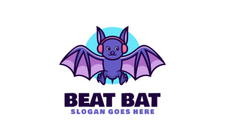 Beat Bat Mascot Cartoon Logo