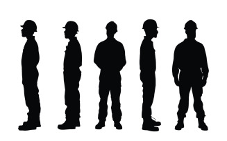 Bricklayer and mason silhouette vector