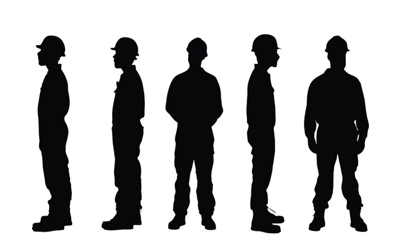 Bricklayer and mason silhouette vector Illustration