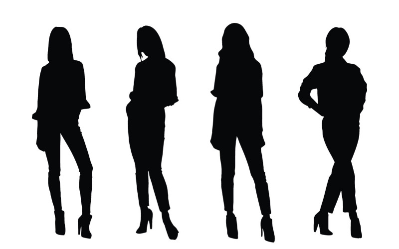 Fashion model girls silhouette vector Illustration