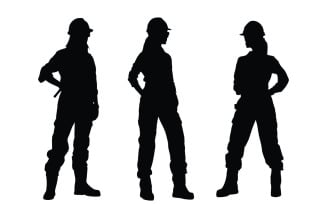 Female bricklayer silhouette collection