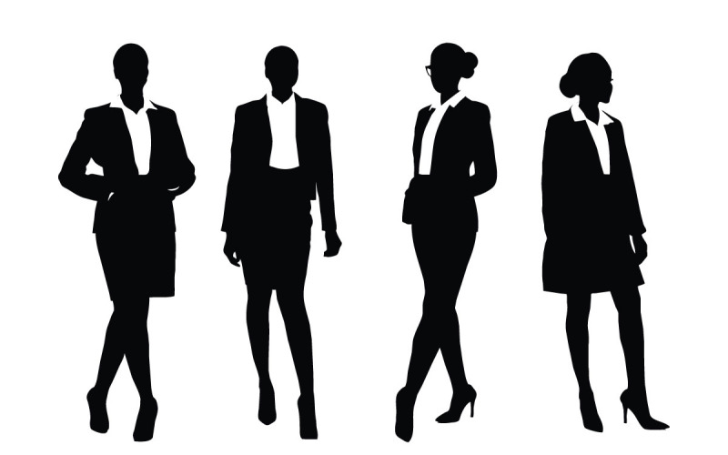 Female lawyer silhouette collection Illustration